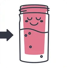 Remplis d’eau. Plate ou gazeuse.